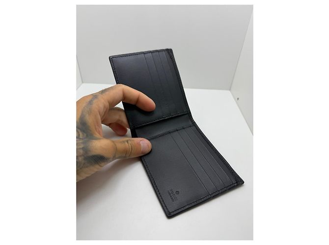 Gucci GG Emblem Wallet in Black Leather - view 7