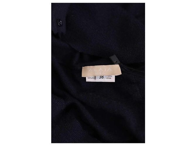 Alaïa Marineblauer Wollcardigan - Ansicht 5