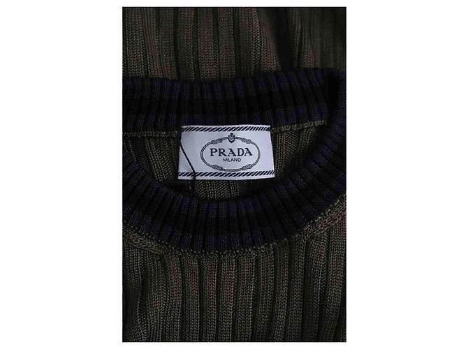 Etiquette Prada Pull kaki - vue 5