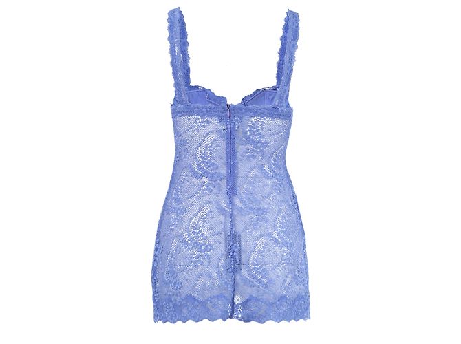 La Perla Blaue Spitzen-Nachtkleid Hellbraun - Ansicht 3