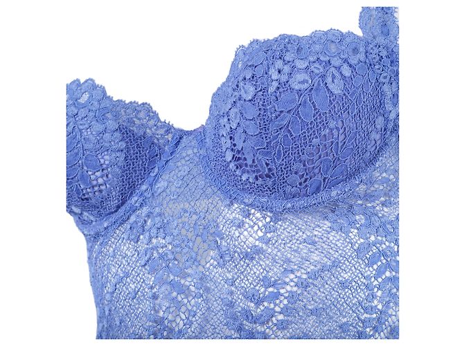 La Perla Blaue Spitzen-Nachtkleid Hellbraun - Ansicht 4