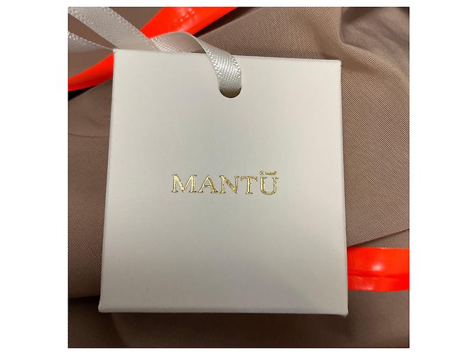 Autre Marque Abrigo trench de tafetán beige de doble botonadura con cinturón - vista 5