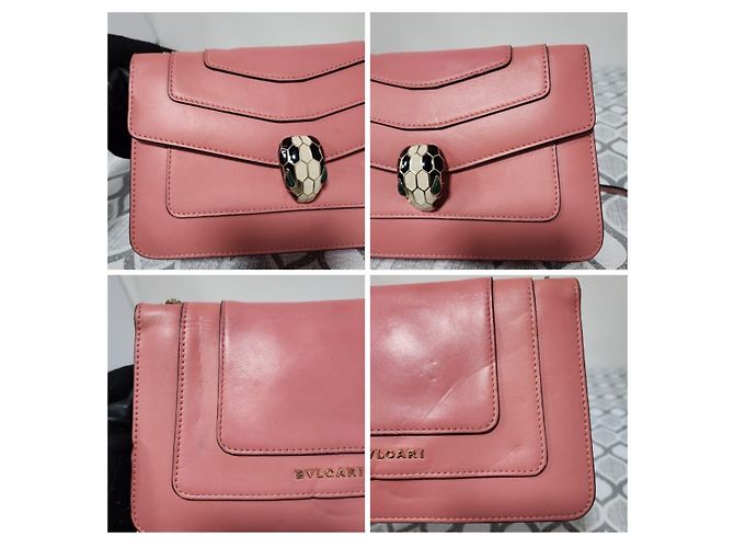Autre Marque Borsa a tracolla in pelle di vitello Bvlgari Serpenti Forever pesca - vista 9