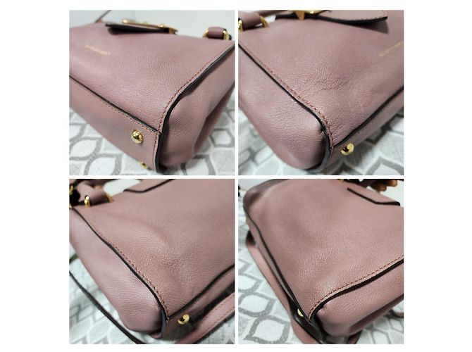 Bolsa de ombro de couro com fivela Burberry Nude - vista 11