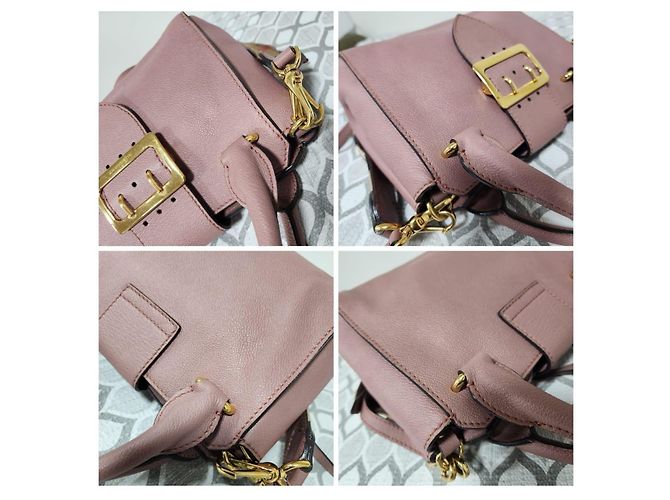 Bolsa de ombro de couro com fivela Burberry Nude - vista 13