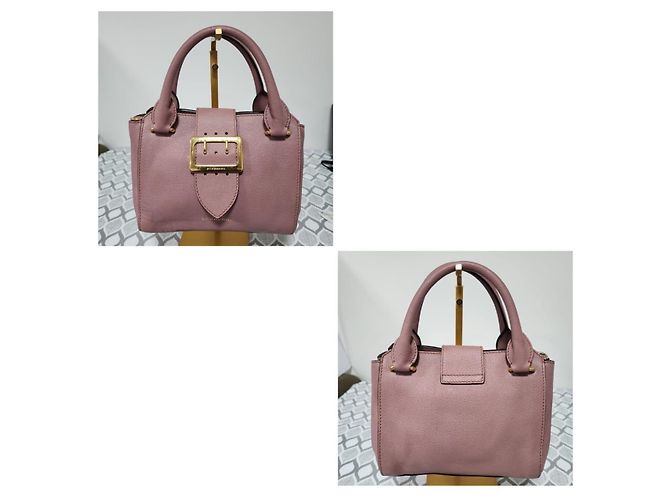 Bolsa de ombro de couro com fivela Burberry Nude - vista 5