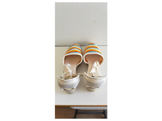 Espadrillas con zeppa Castaner Clara multicolori Bianco Blu Multicolore Beige Arancione - vista 11