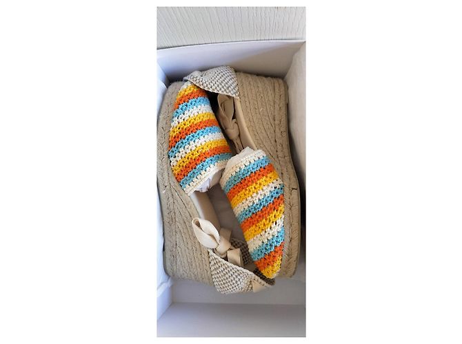 Espadrillas con zeppa Castaner Clara multicolori Bianco Blu Multicolore Beige Arancione - vista 13