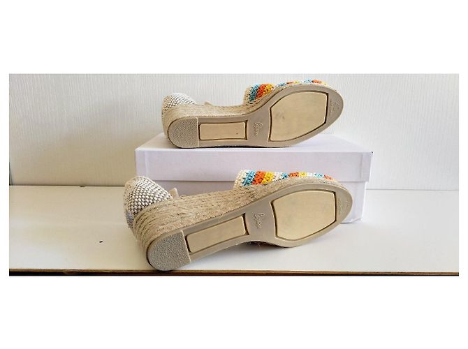 Espadrillas con zeppa Castaner Clara multicolori Bianco Blu Multicolore Beige Arancione - vista 4