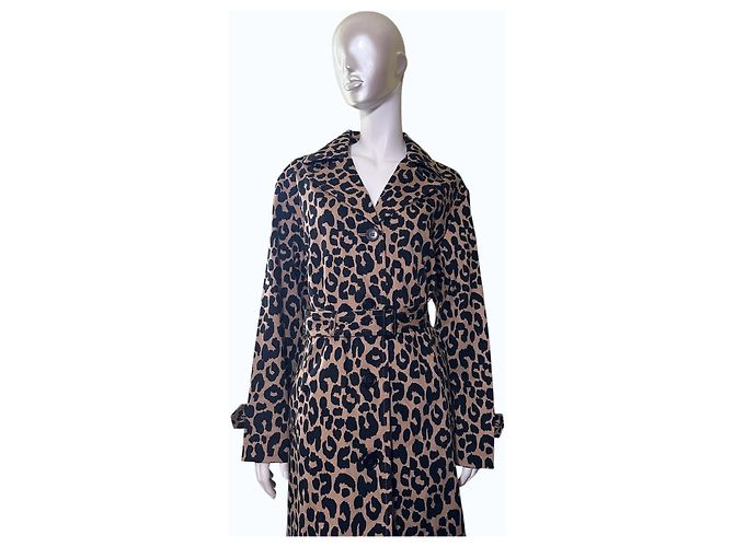 Gabardina Coach Oversize Estampado de Leopardo Multicolor - vista 3