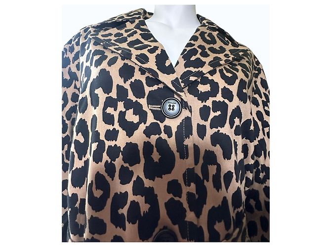 Gabardina Coach Oversize Estampado de Leopardo Multicolor - vista 5