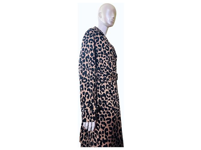 Gabardina Coach Oversize Estampado de Leopardo Multicolor - vista 7