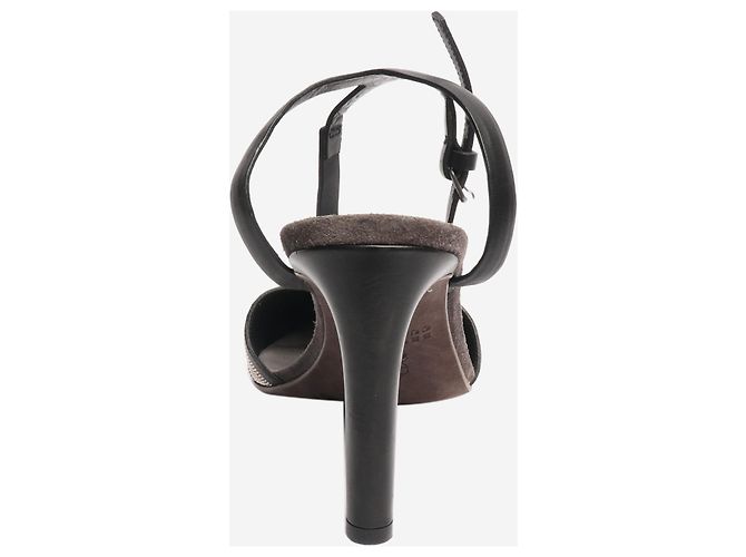 Brunello Cucinelli Décolleté in pelle nera e con perline luccicanti - taglia EU 38 Nero - vista 4