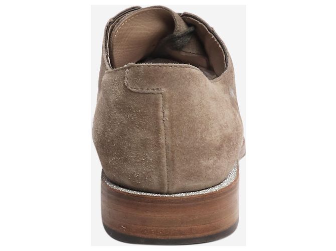 Brunello Cucinelli Scarpe in suede taupe con lacci - taglia EU 38 Marrone - vista 3