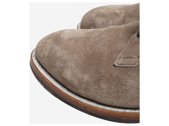 Brunello Cucinelli Scarpe in suede taupe con lacci - taglia EU 38 Marrone - vista 5