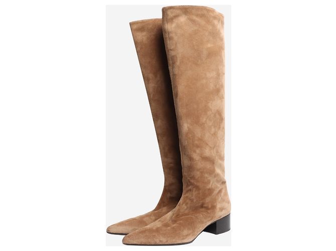 Khaite Stivali in suede marrone al ginocchio - taglia EU 39 - vista 2