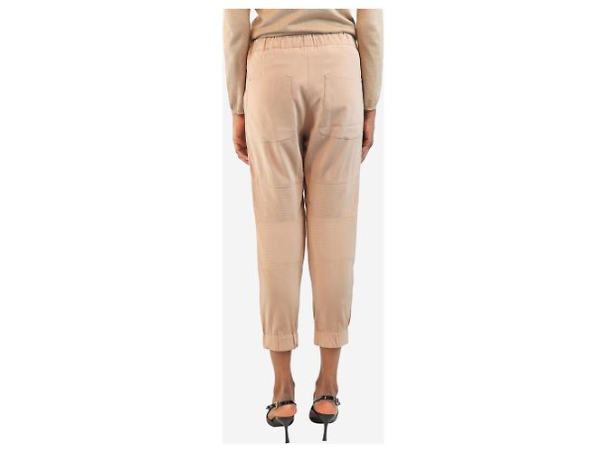 Brunello Cucinelli Pantaloni in seta rosa - taglia UK 6 - vista 3