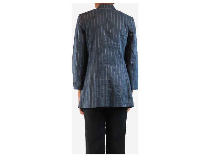 Brunello Cucinelli Blazer grigio a righe - taglia UK 8 - vista 2