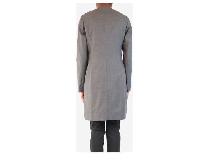 Brunello Cucinelli Grey dropped hem jacket - size UK 8 - view 2
