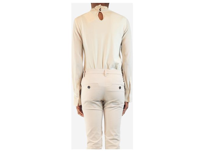 Brunello Cucinelli Top crema de cuello alto - talla S Crudo - vista 2