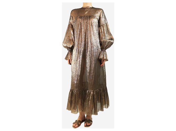 The Vampire's Wife Maxikleid aus goldfarbenem, transparentem Lurex - Einheitsgröße Golden - Ansicht 4