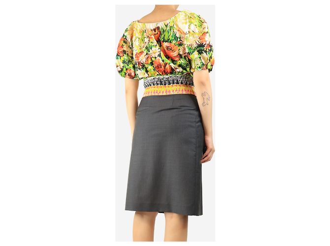 Prada Mehrfarbiges Blumenmuster-Top - Größe UK 10 Mehrfarben - Ansicht 2
