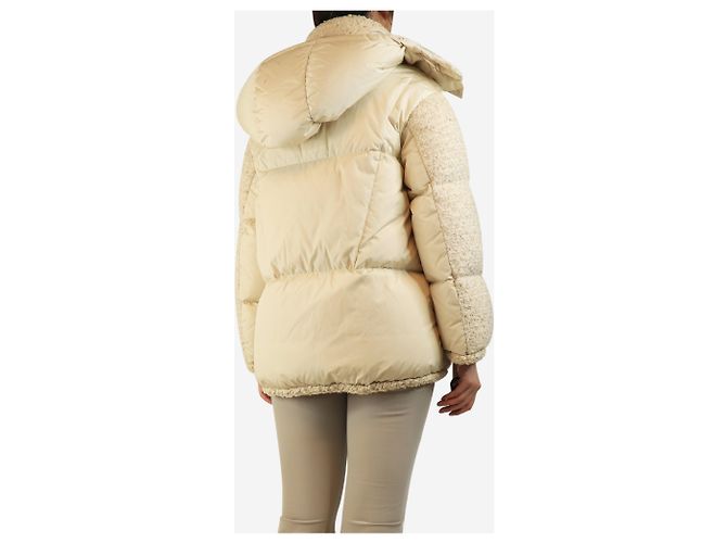 Moncler Cream Agrobate short down jacket - size UK 10 - view 2