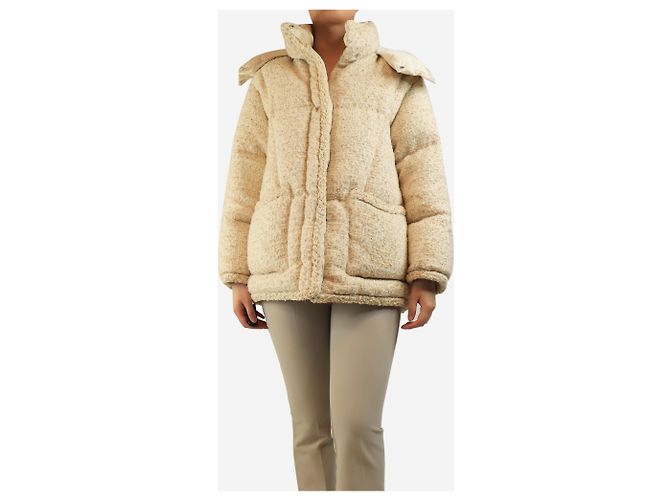 Moncler Cream Agrobate short down jacket - size UK 10 - view 3