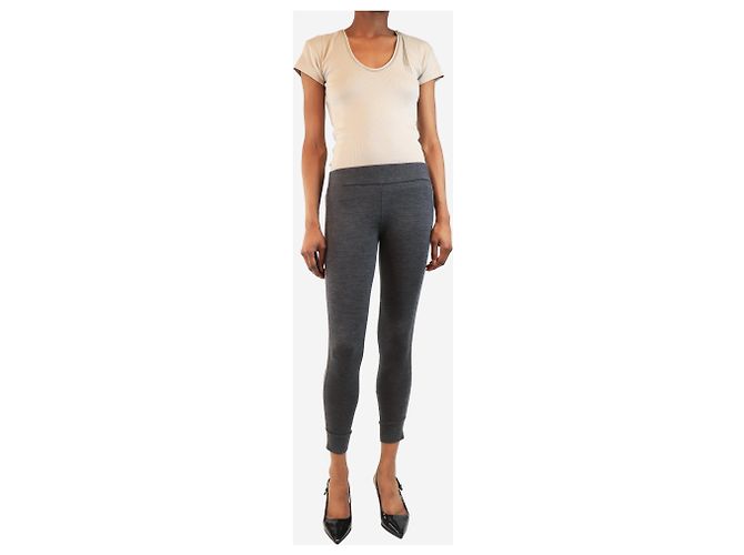 Brunello Cucinelli Grau Perlen-verzierte Leggings - Größe UK 6 - Ansicht 2