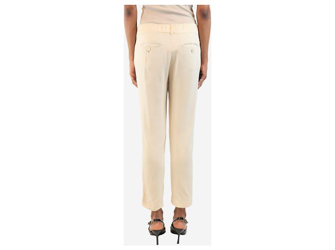 Brunello Cucinelli Creme Seidenhose - Größe UK 6 Roh - Ansicht 3