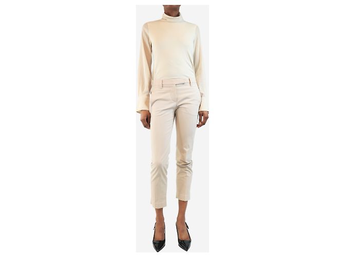 Brunello Cucinelli Pantalones de algodón rosa pálido - talla UK 6 - vista 2