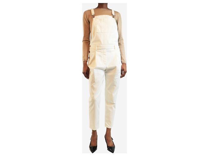Brunello Cucinelli Peto de denim blanco - talla XS - vista 3