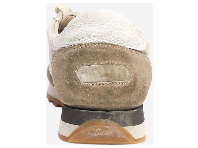 Brunello Cucinelli Sneakers in velluto e suede taupe - taglia EU 38 - vista 3