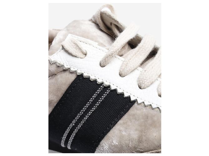 Brunello Cucinelli Sneakers in velluto e suede taupe - taglia EU 38 - vista 4