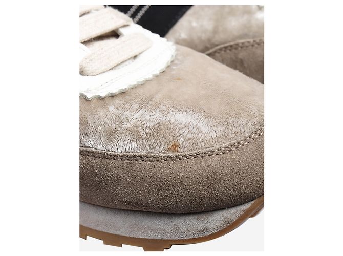 Brunello Cucinelli Sneakers in velluto e suede taupe - taglia EU 38 - vista 5