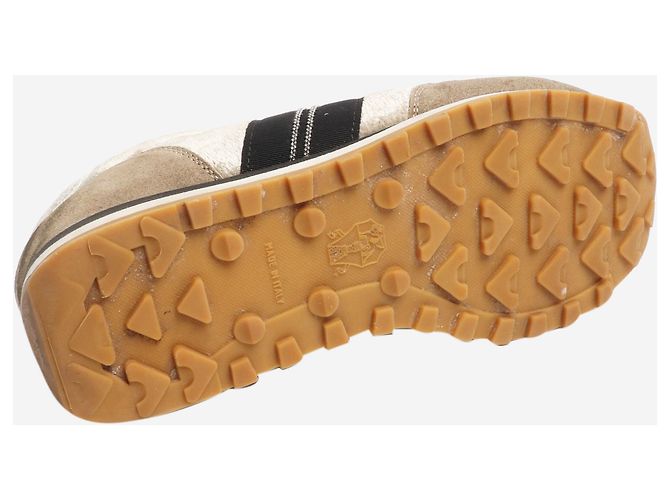 Brunello Cucinelli Sneakers in velluto e suede taupe - taglia EU 38 - vista 6