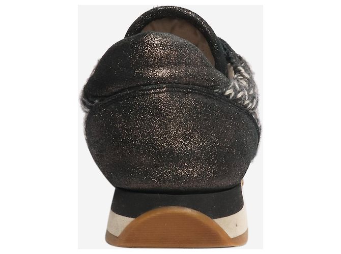 Brunello Cucinelli Dunkelgraue glitzernde Tweed-Sneaker - Größe EU 38 - Ansicht 3