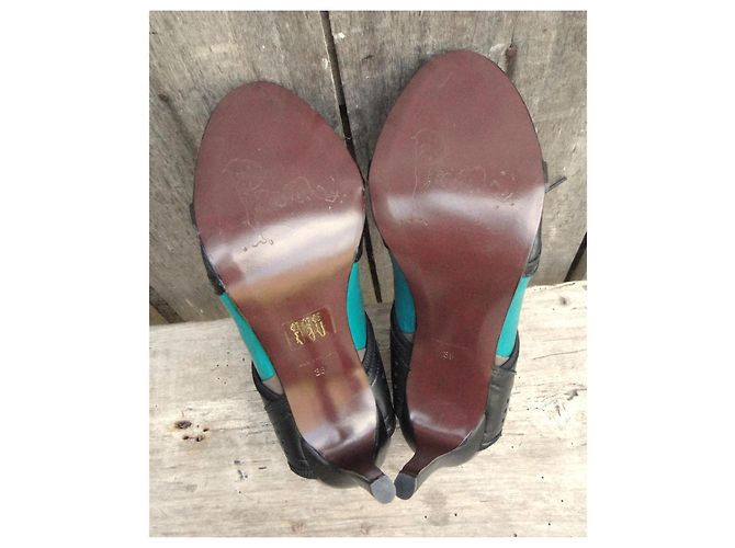 Botines de cuero Preen By Thornton Bregazzi Negro Gris Azul Claro - vista 5
