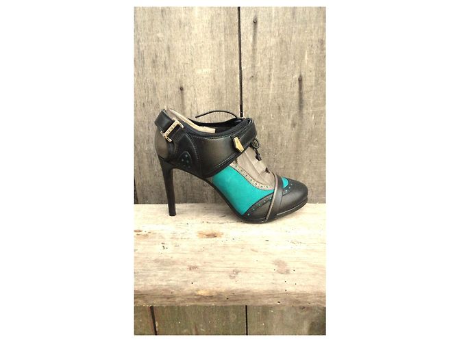 Botines de cuero Preen By Thornton Bregazzi Negro Gris Azul Claro - vista 8