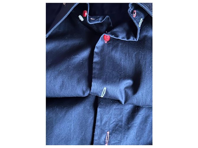 Autre Marque Camicia Xoox in cotone blu navy effetto satinato XXL - vista 15