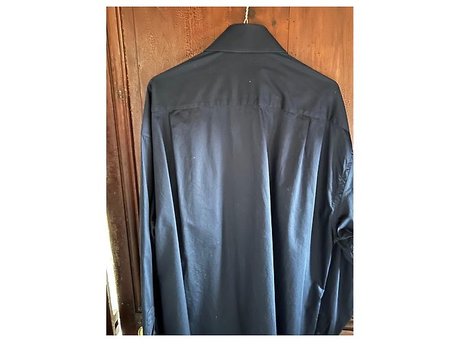 Autre Marque Camicia Xoox in cotone blu navy effetto satinato XXL - vista 2