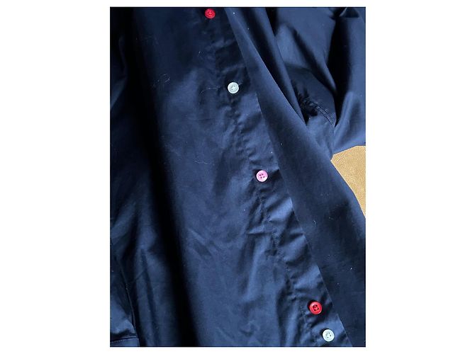 Autre Marque Camicia Xoox in cotone blu navy effetto satinato XXL - vista 9