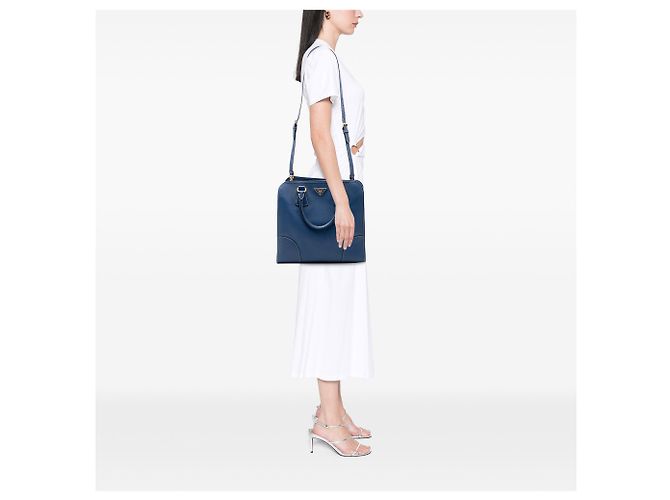 Prada Blue Saffiano Lux Einkaufstasche Blau - Ansicht 6