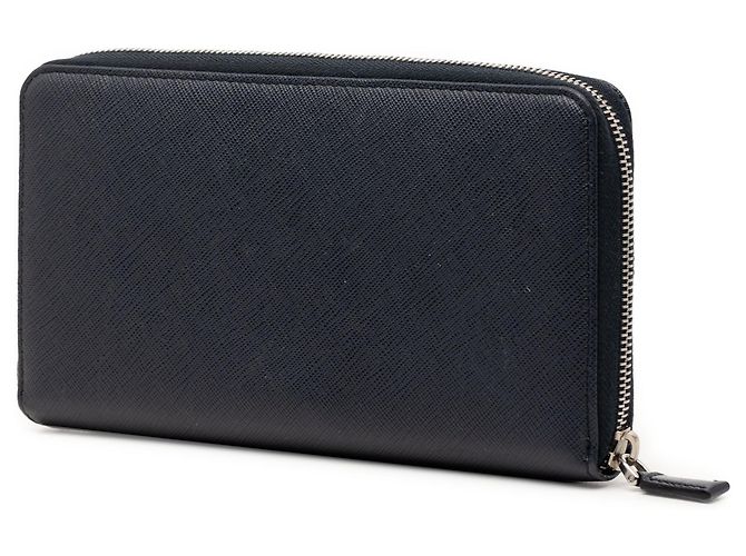 Prada Blue Saffiano Zip Around Long Wallet Navy blue - view 2