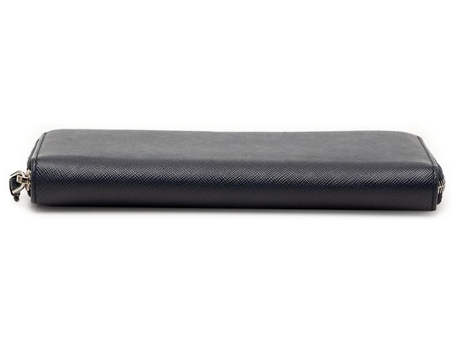 Prada Blue Saffiano Zip Around Long Wallet Navy blue - view 3