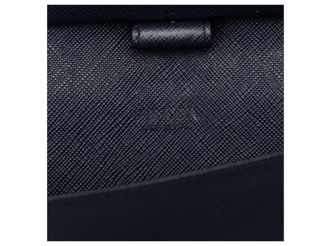 Prada Blue Saffiano Zip Around Long Wallet Navy blue - view 5