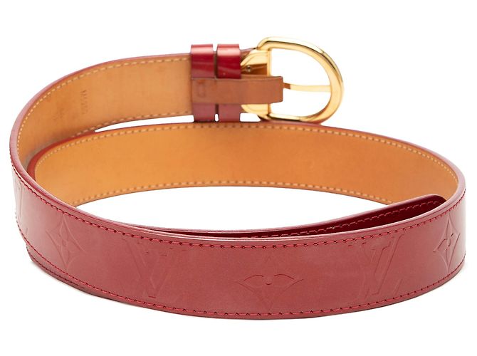 Cinturón Louis Vuitton en Vernis Monogram Rojo Roja - vista 3