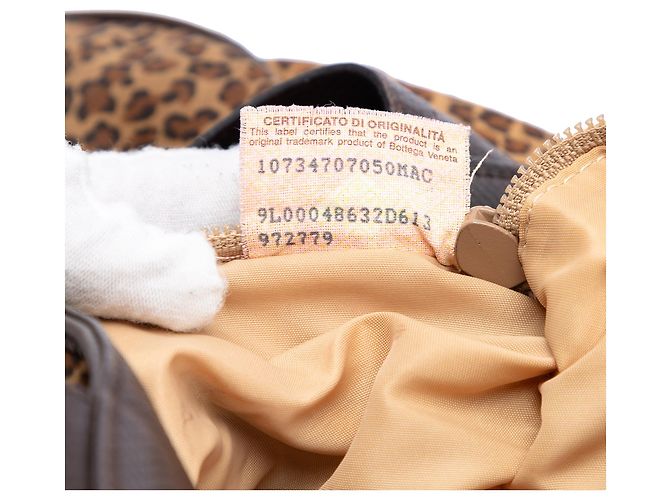 Borsa tote in nylon marrone con stampa leopardata Bottega Veneta - vista 6