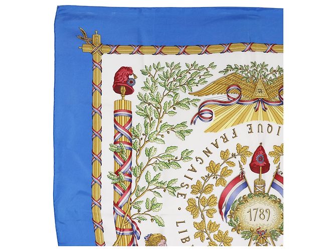 Foulard in Seta Bianco Hermès Republique Francaise Liberte Egalite Fraternite 1789 - vista 4