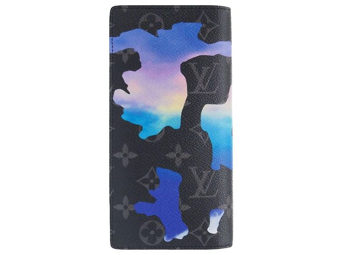 Louis Vuitton Black Monogram Eclipse Sunrise Brazza Wallet - view 2
